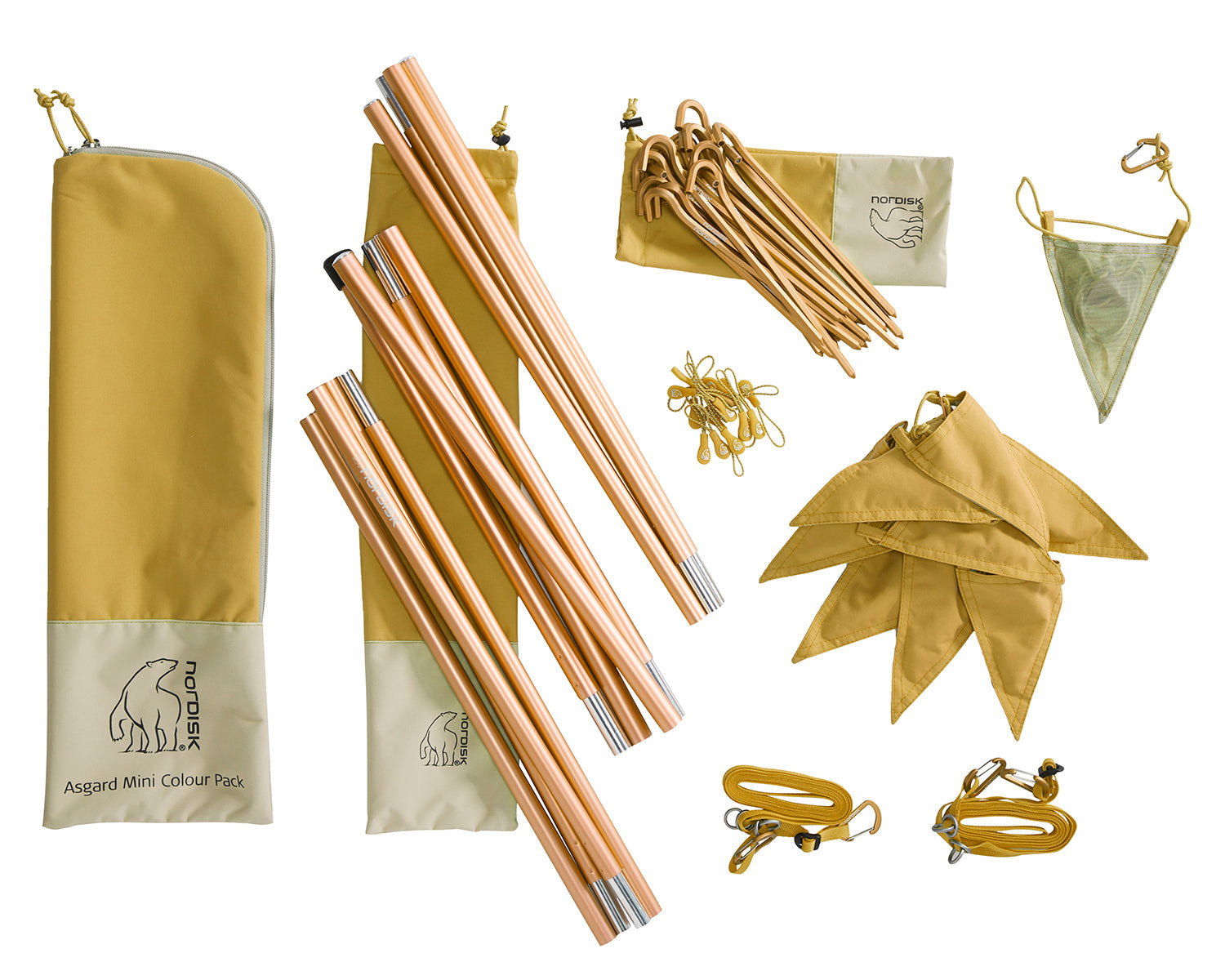 Asgard Tech Mini Tent Incl. Colour Pack - 2 person | Mustard Yellow
