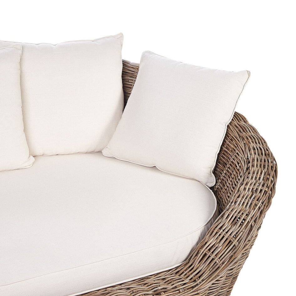 Roma Lounge Bed – Natural weave w/ cushions (organic texture)