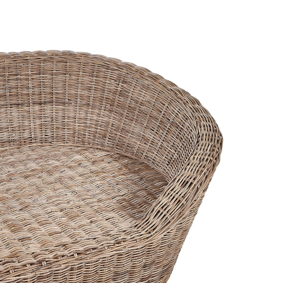 Roma Lounge Bed – Natural weave w/ cushions (organic texture)