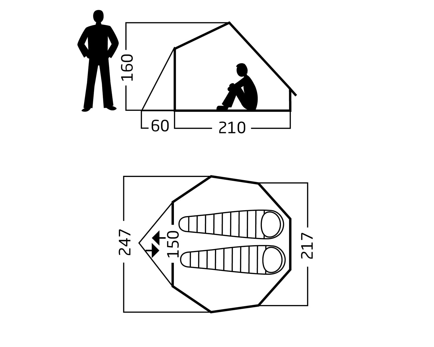 Asgard Tech Mini Tent Incl. Colour Pack - 2 person | Dachshund Chocolate