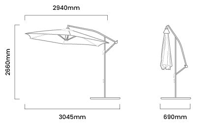 Miami Cantilever Umbrella (Beige) – Sunset Reflection