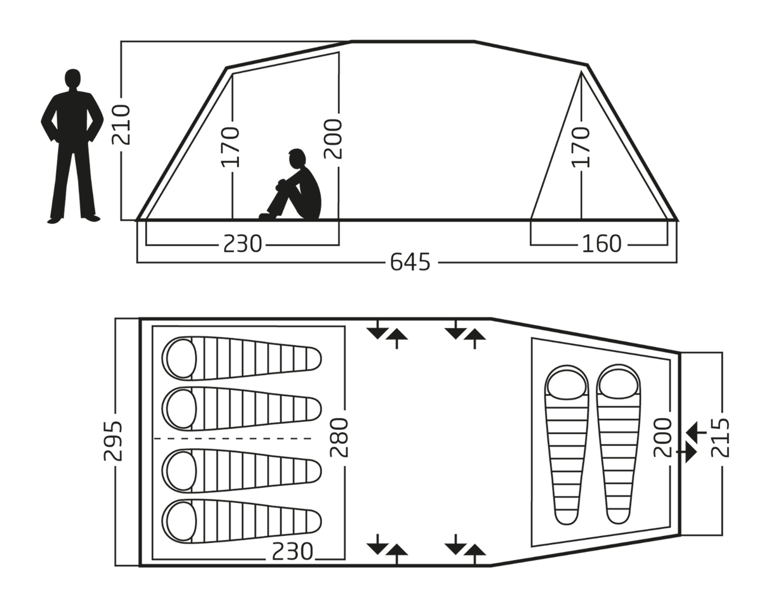 Reisa 6 PU Tent - Cashew Brown - 6 person.