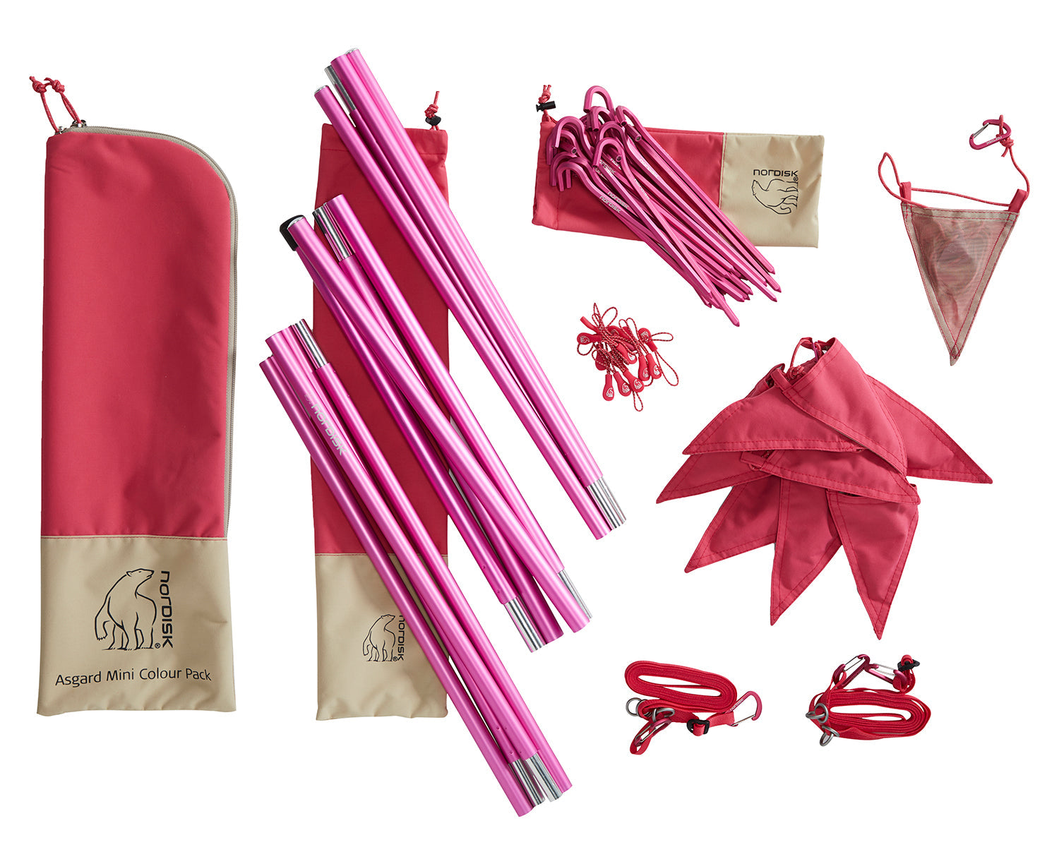 Asgard Tech Mini Tent Incl. Colour Pack - 2 person | Azalea Cherry Pink