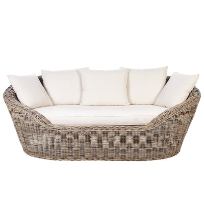 Roma Lounge Bed – Natural weave w/ cushions (organic texture)