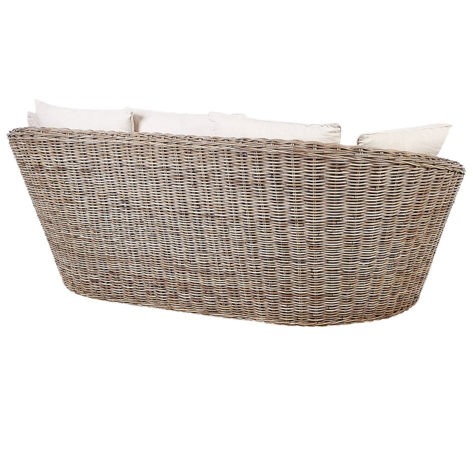 Roma Lounge Bed – Natural weave w/ cushions (organic texture)