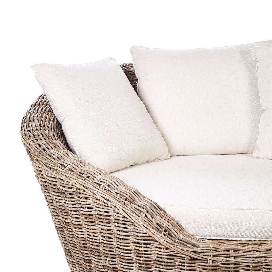 Roma Lounge Bed – Natural weave w/ cushions (organic texture)