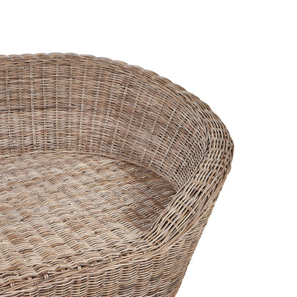 Roma Lounge Bed – Natural weave w/ cushions (organic texture)