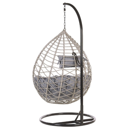 Deluxe Hanging Chair with Stand & Cushions – Grey