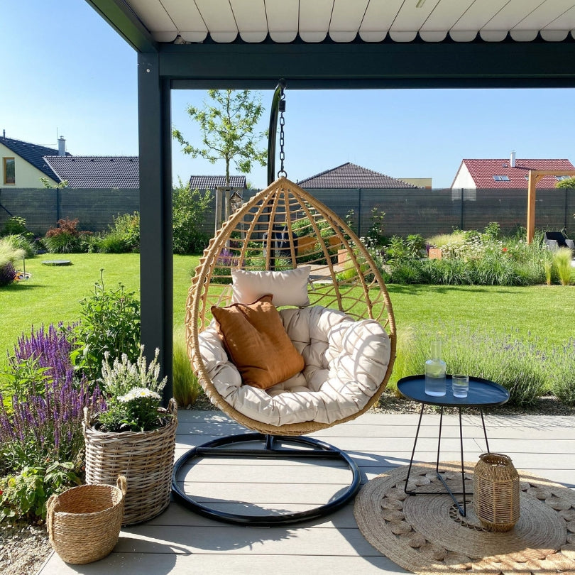 Deluxe Hammock with Stand – Natural tone (premium cotton)