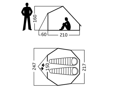 Asgard Tech Mini Tent Incl. Colour Pack - 2 person | Dachshund Chocolate