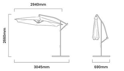 Miami Cantilever Umbrella (Beige) – Sunset Reflection