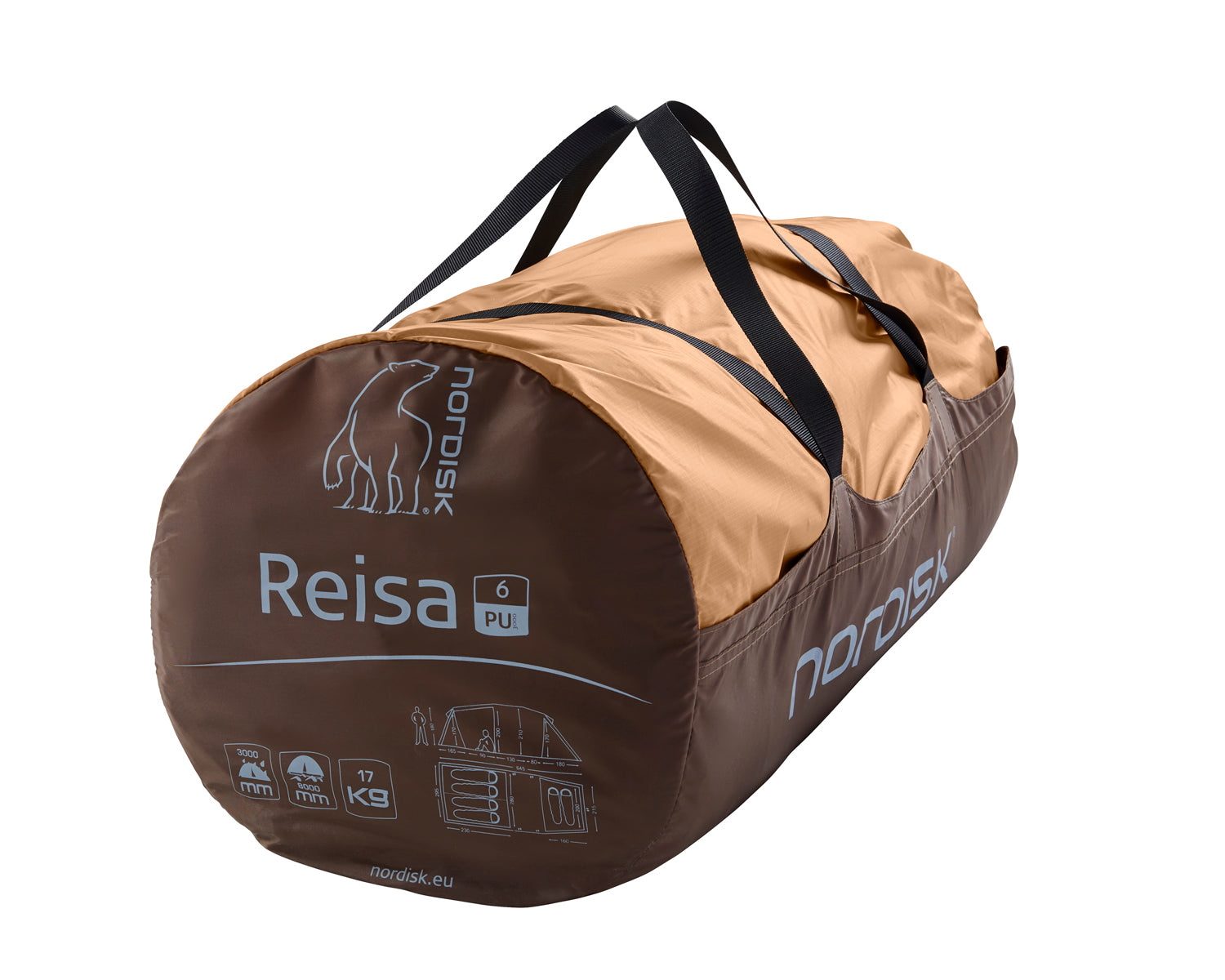 Reisa 6 PU Tent - Cashew Brown - 6 person.