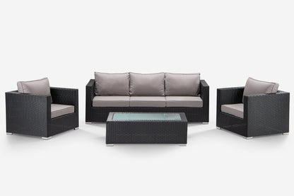 Montae 4-Piece Lounge Set (Black) – Urban Luxury