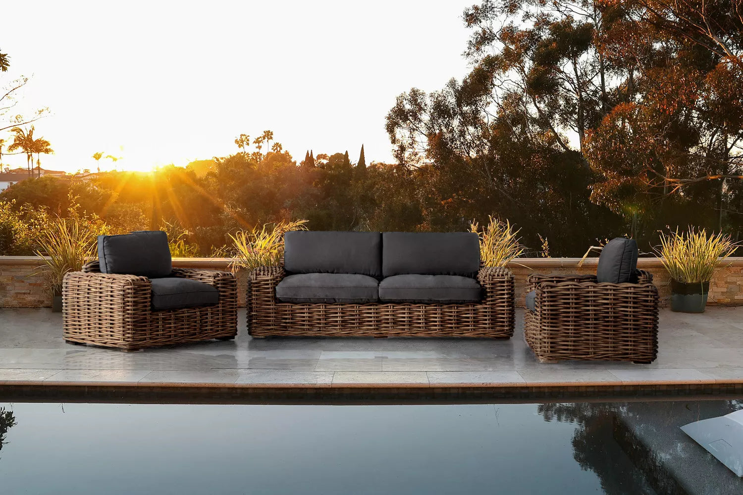 Panama Lounge Set (Slate) – Monochromatic Sophistication