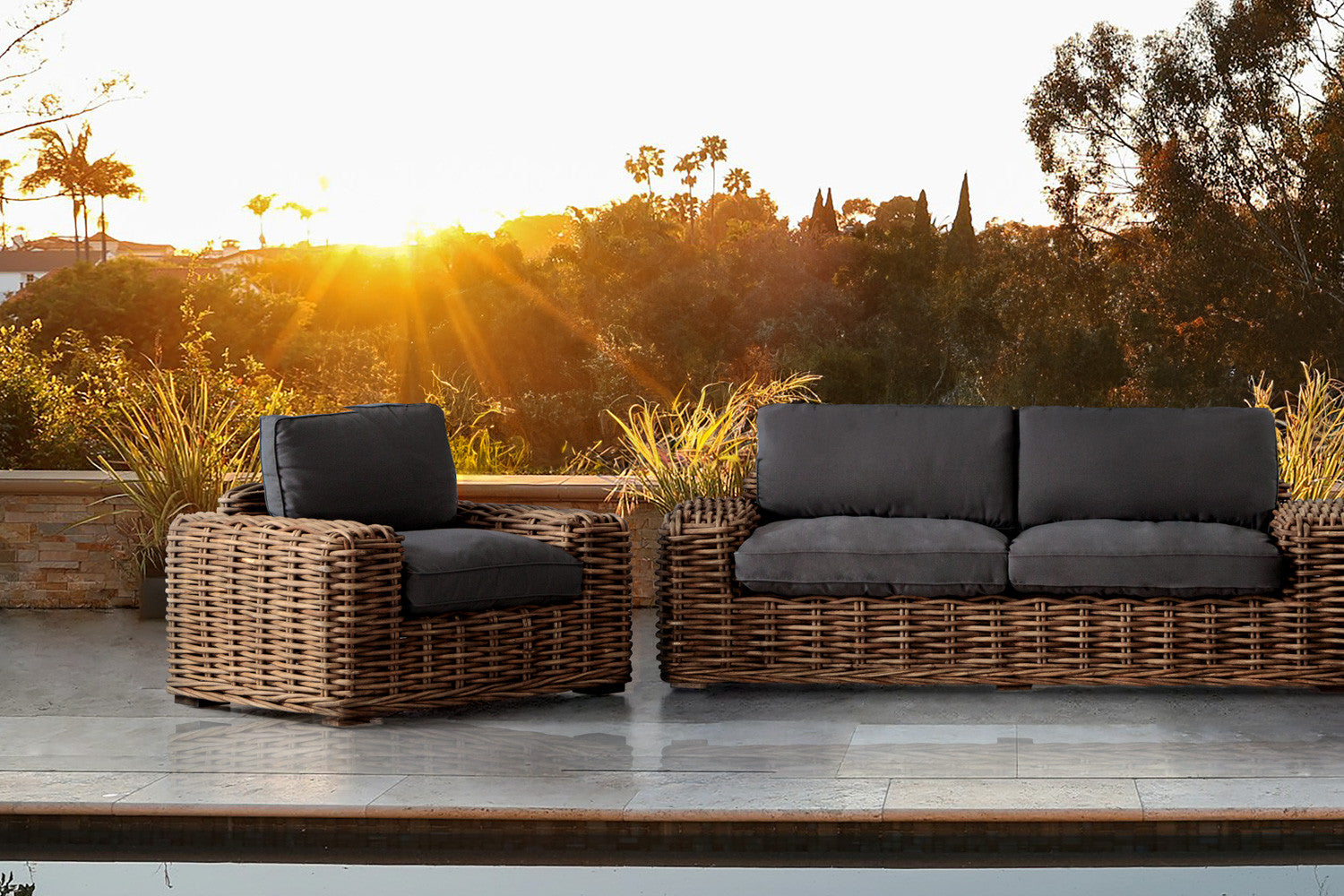 Panama Lounge Set (Slate) – Monochromatic Sophistication