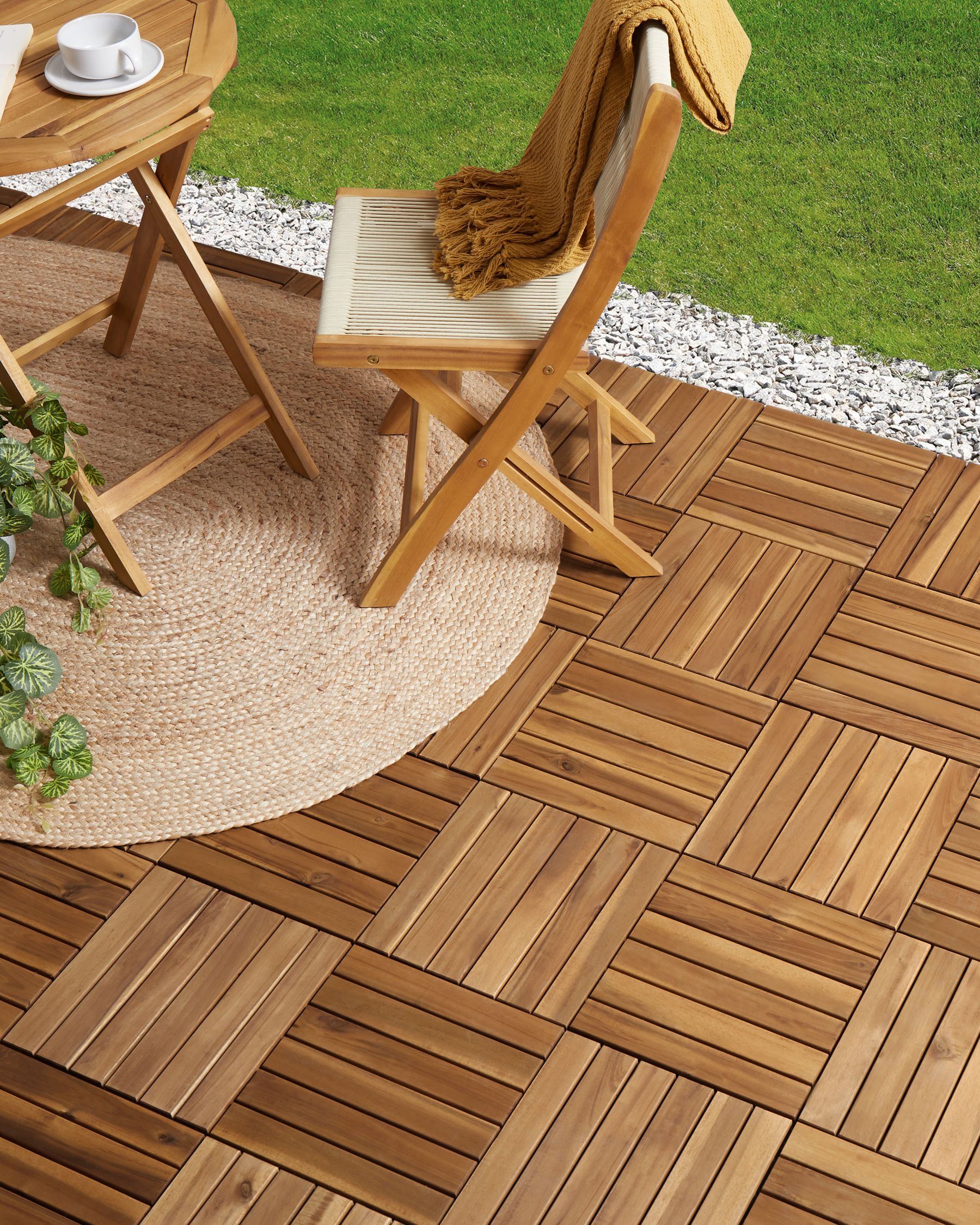 Wooden Click-In Patio Tiles – Certified Acacia Wood