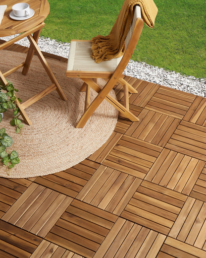 Wooden Click-In Patio Tiles – Certified Acacia Wood