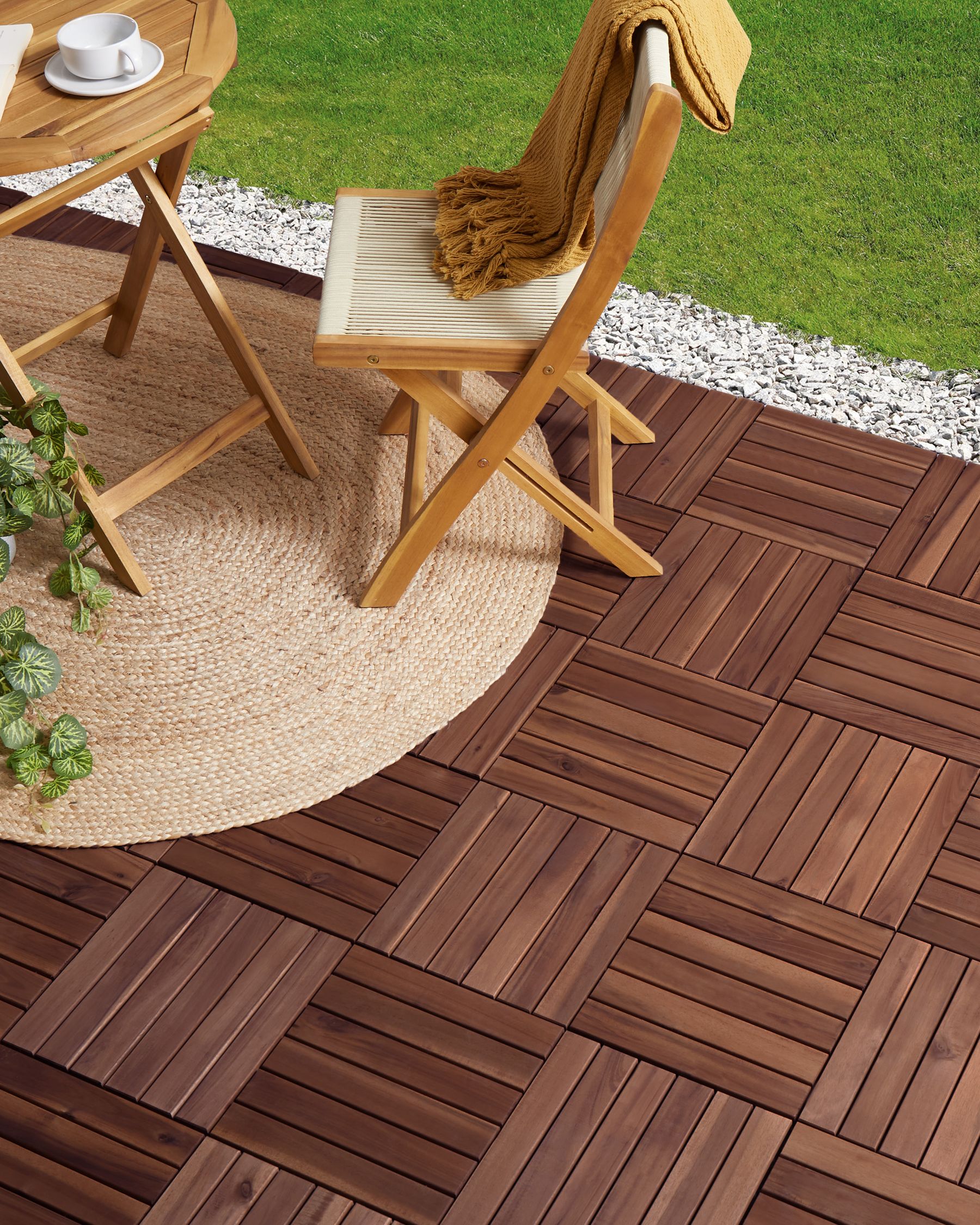 Wooden Click-In Patio Tiles – Certified Acacia Wood