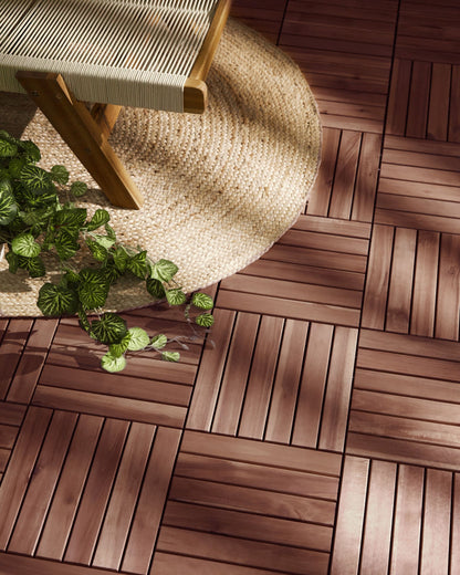 Wooden Click-In Patio Tiles – Certified Acacia Wood