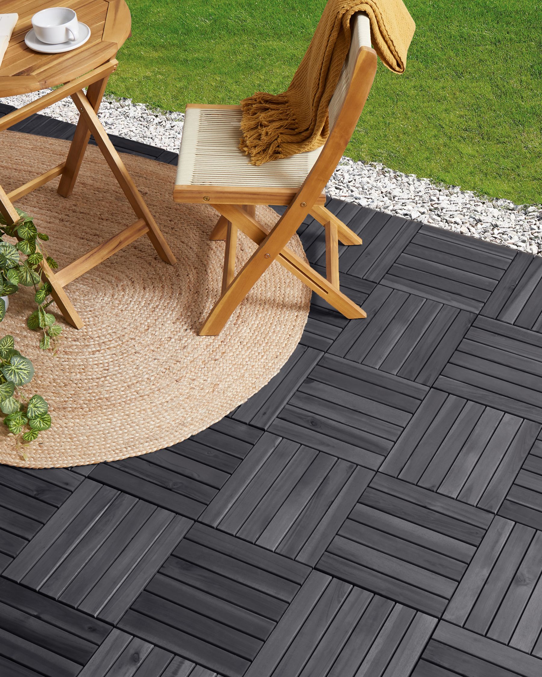Wooden Click-In Patio Tiles – Certified Acacia Wood