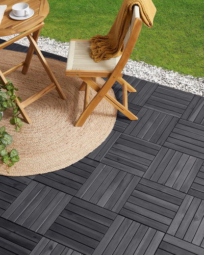 Wooden Click-In Patio Tiles – Certified Acacia Wood